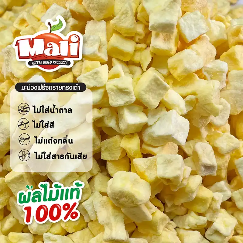 มะม่วงน้ำดอกไม้ฟรีซดราย แบบลูกเต๋า